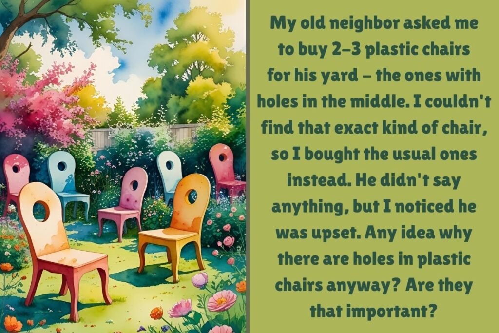 MY NEIGHBOR WANTED CHAIRS WITH HOLES