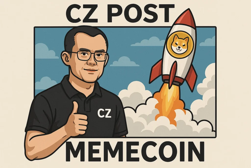 CZ post rockets memecoin
