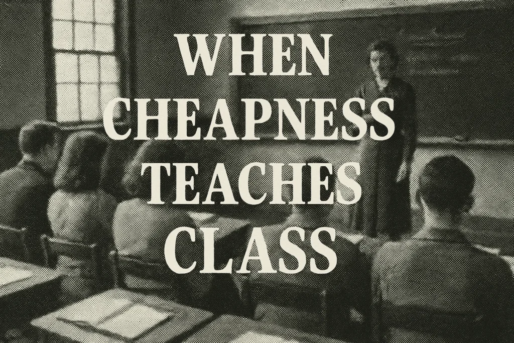 When Cheapness Teaches Class