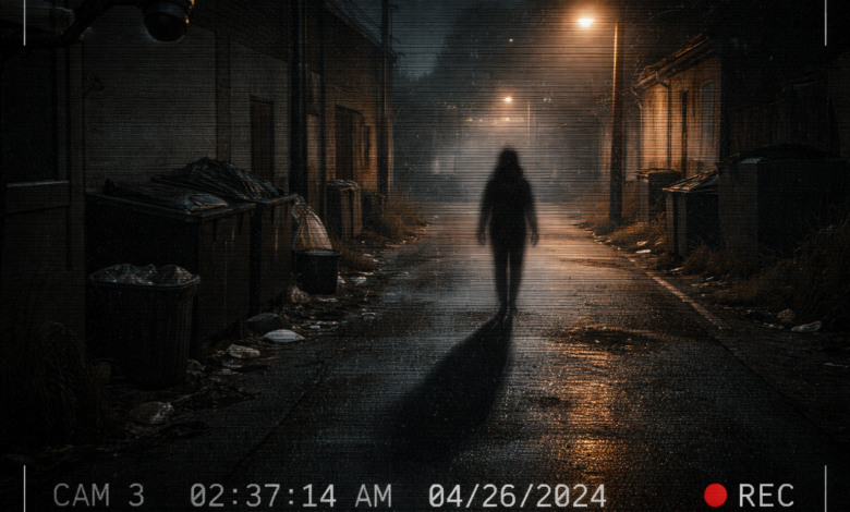 CCTV shadow walks alone