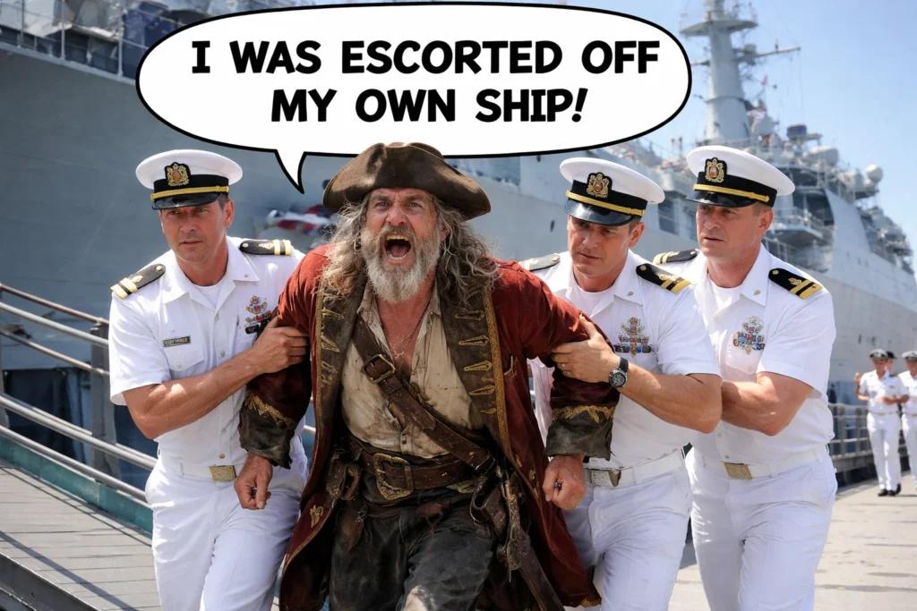 Escorted off my Own Ship