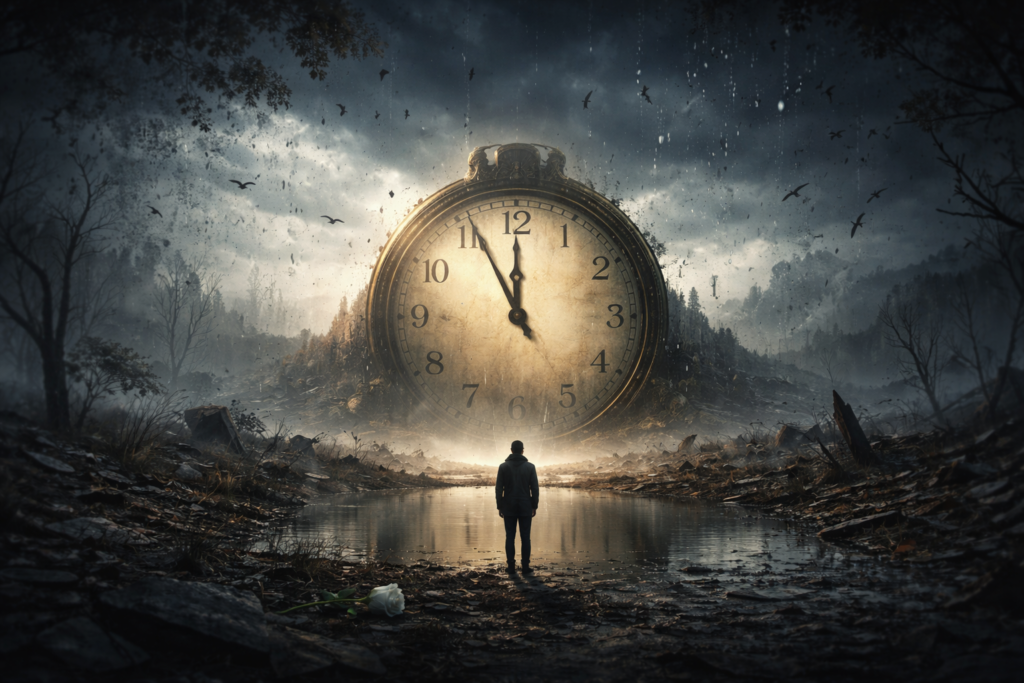 A clock stops time