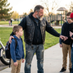 Biker Defends Boy With Hearing Aids From Cruel Bullies