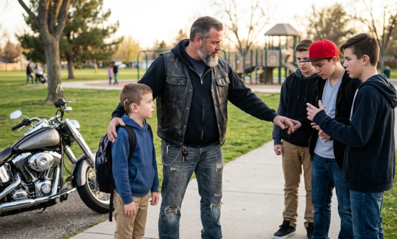 Biker Defends Boy With Hearing Aids From Cruel Bullies